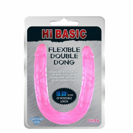 JELLY FLEXIBLE DOUBLE DONG-PINK  50.5 cm