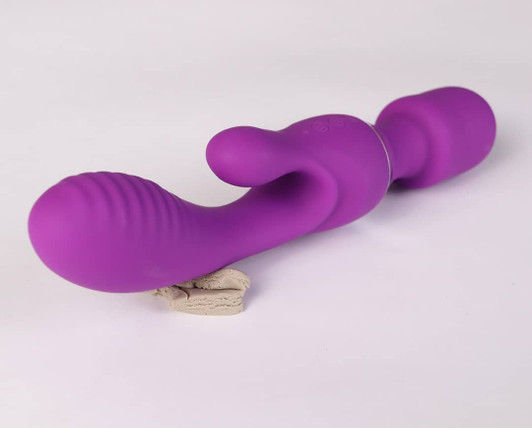 VIBRATOR WITH TRIPLE PLEASURE WAND-RABBIT STIMULATION