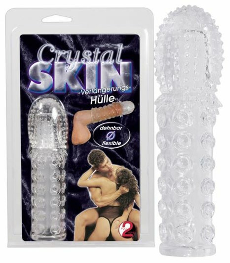 Clear penis sleeve with extra length