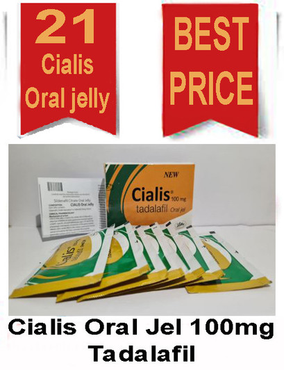 Cialis Oral Jelly Tadalafil 100mg (3 week Pack x 7)21 Jellies x € 3,10 = € 65 (Ελληνική Περιγραφή)