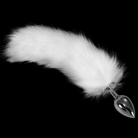 Metal Anal Tail White 1 Large