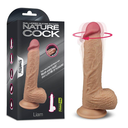 Dual layered Silicone Rotating Nature Cock Liam Flesh Heating