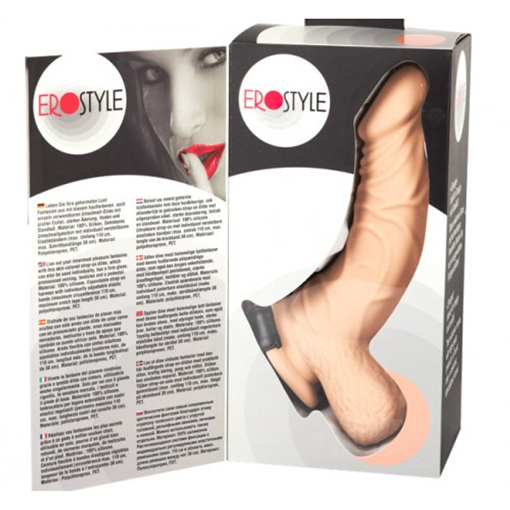 Strap-On with Silicone Realistic Penis and balls Erostyle