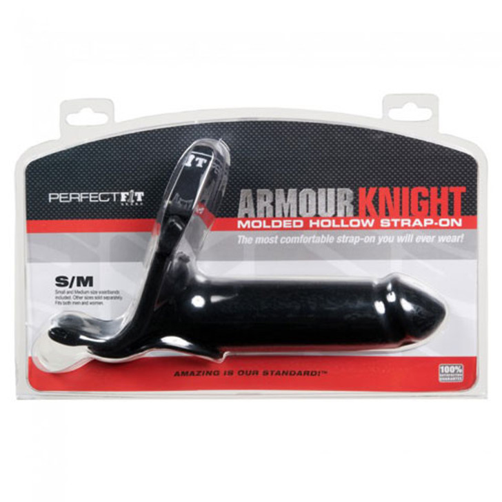 Perfect Fit Armour Knight Male Strap-On Molded Hollow Black S/M