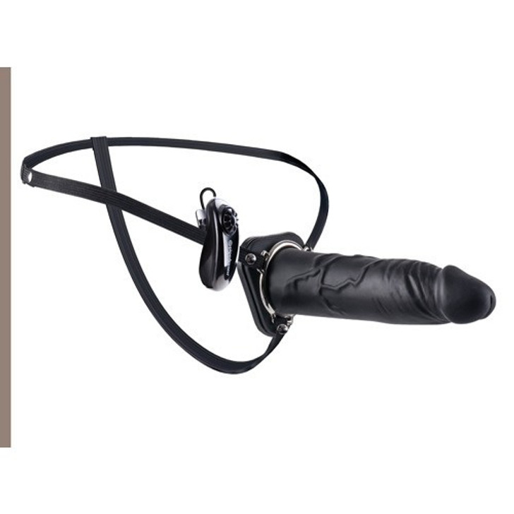Fetish Fantasy Extreme 9 inch vibrating hollow silicone Strap-on