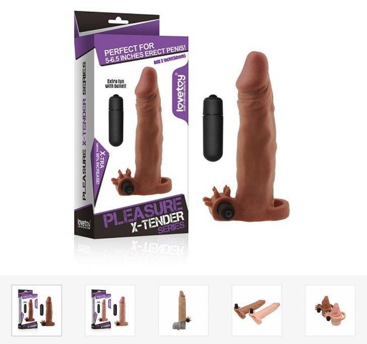 PLEASURE X-TENDER BROWN THAT ADDS 70% THICKNESS AND 3 INCHES LENGTH