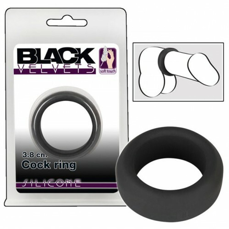 Black Velvets Black Silicone Cock Ring 3,8cm