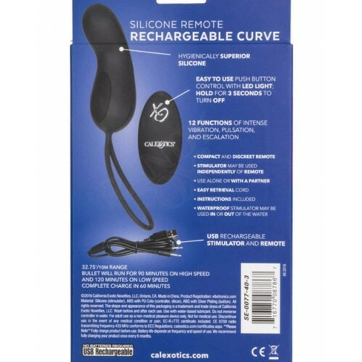 Silicone Remote Controlled Rechargeable Curve