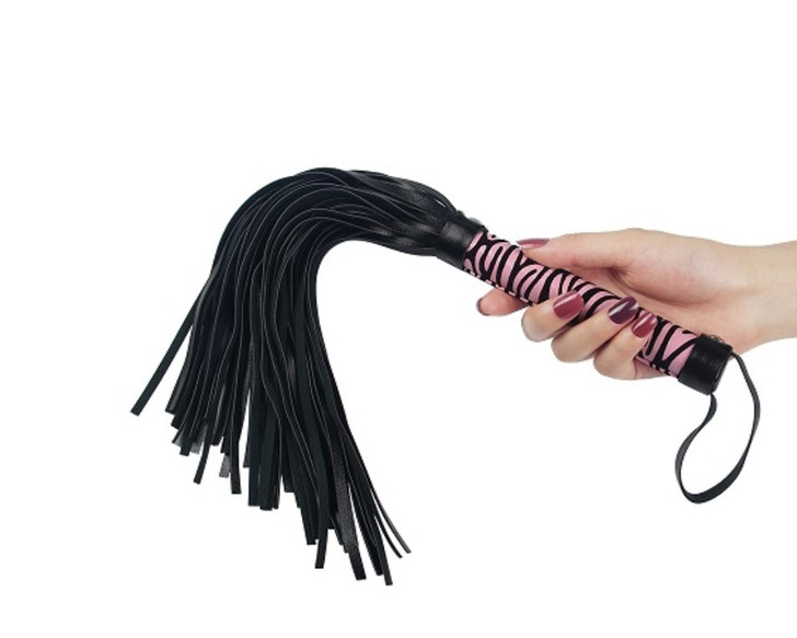 LOVETOY LEATHER WHIP PINK ZEBRE HANDEL