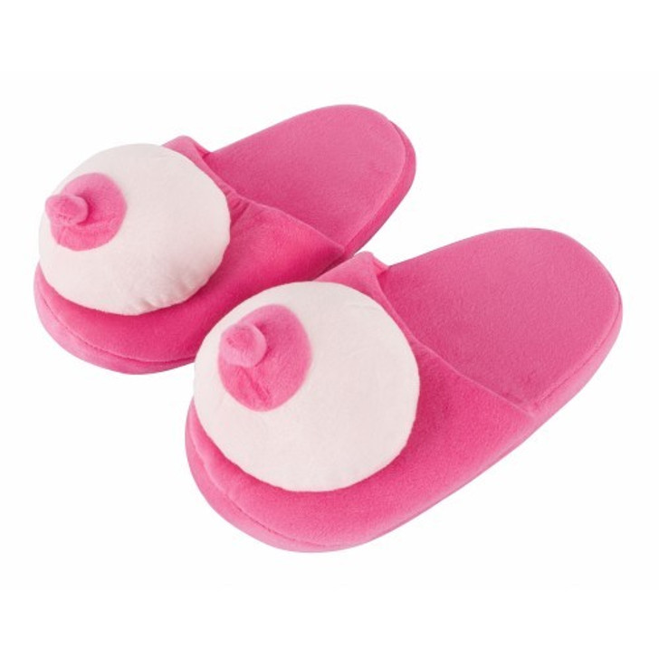 Pink Plush Boobs Slippers