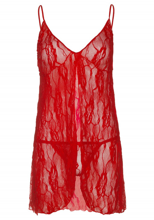 Romantic Babydoll & G-String Red O/S