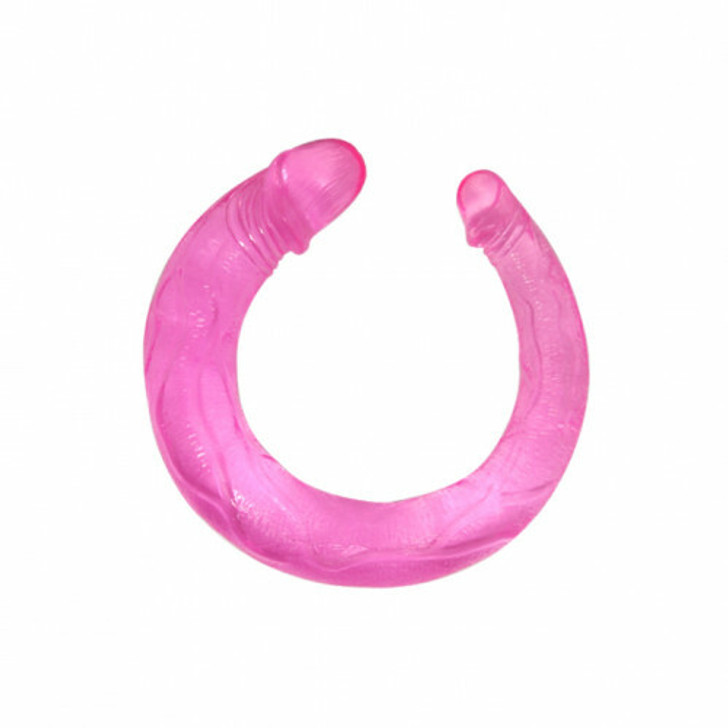 Double Dong Bendable Jelly Soft Pink Dildo 16 inch.