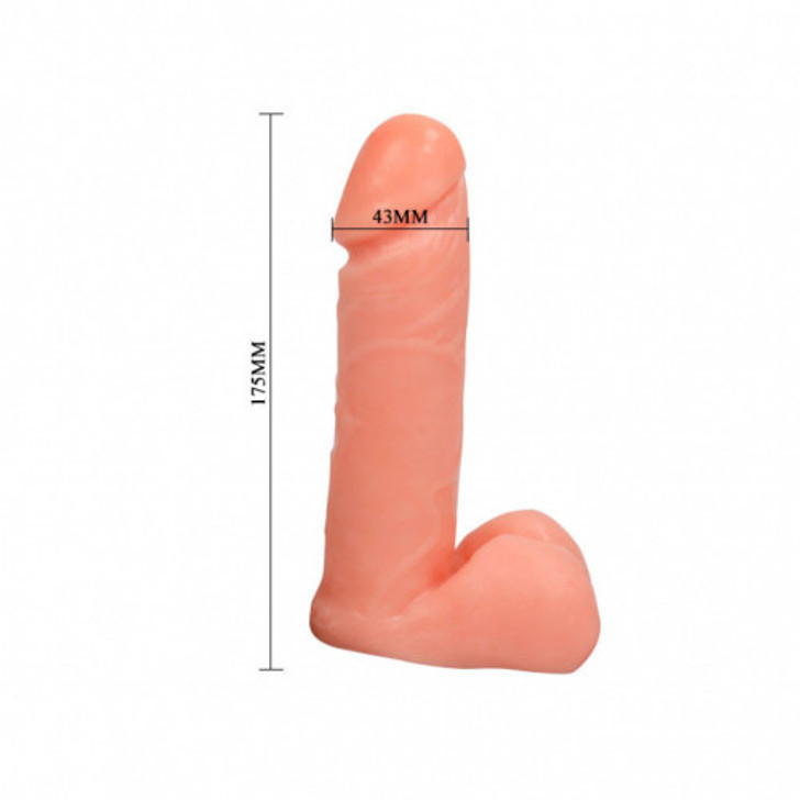 Realistic Cock with Balls female strap-on 17cm