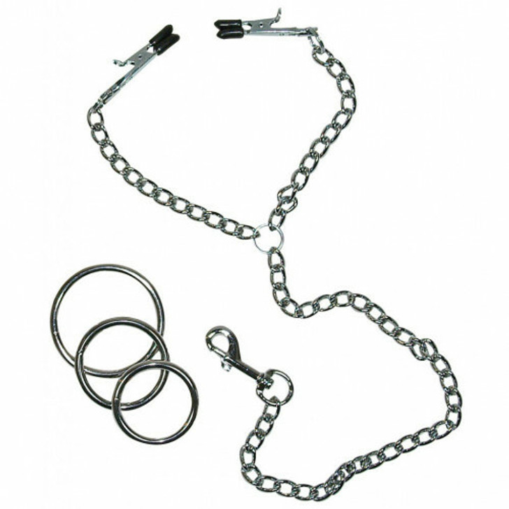 Extreme Nipple Clamps with Penis Ring