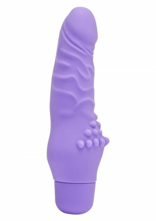 Pocket Size Silicone Penis Vibrator 15cm purple