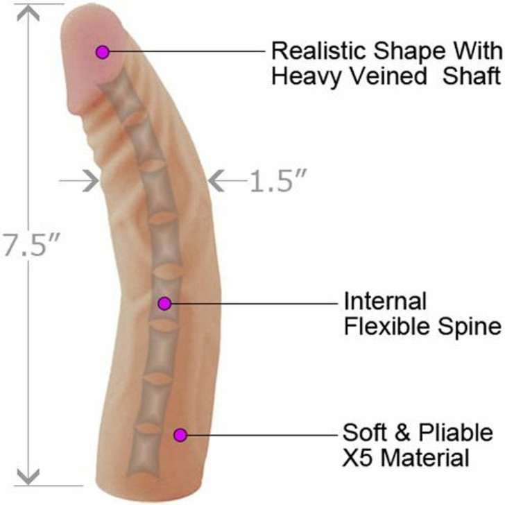 X5 the realistic flexible dildo 7.5 “