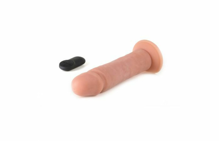 Realistic white dildo with vibration and wireless control R1