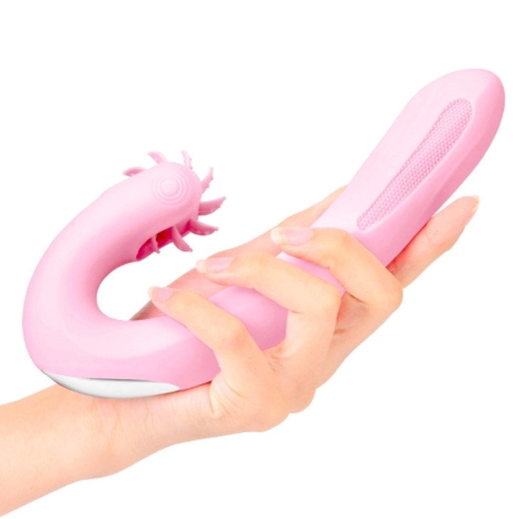 Rabbit vibrator with vaginal movement and lick for clitoris