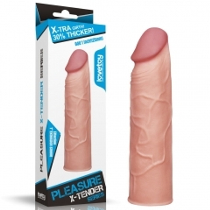 Add 1″ Pleasure X Tender Penis Sleeve Flesh