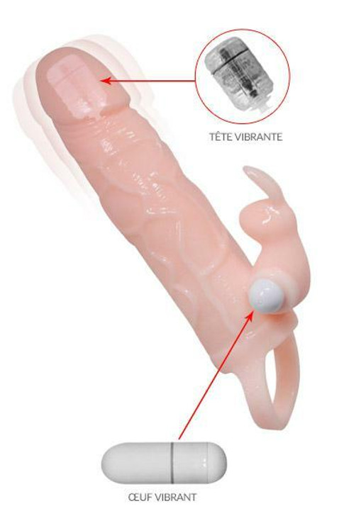 Penis sleeve- extender with 2 vibrations