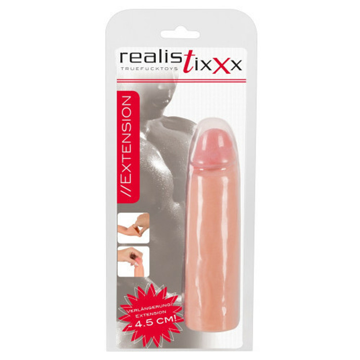 Realistic penis sleeve with 4.5cm extension.