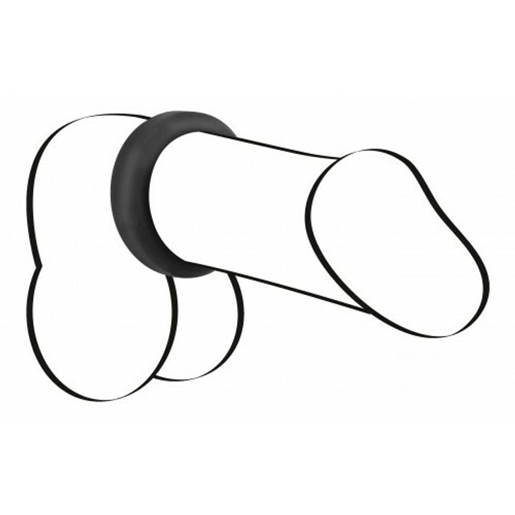 Black Velvets Black Silicone Cock Ring 3.8 cm