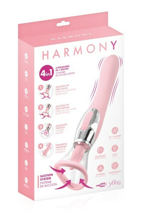 Clitoral stimulator with suction and Vibrator Harmony Pink