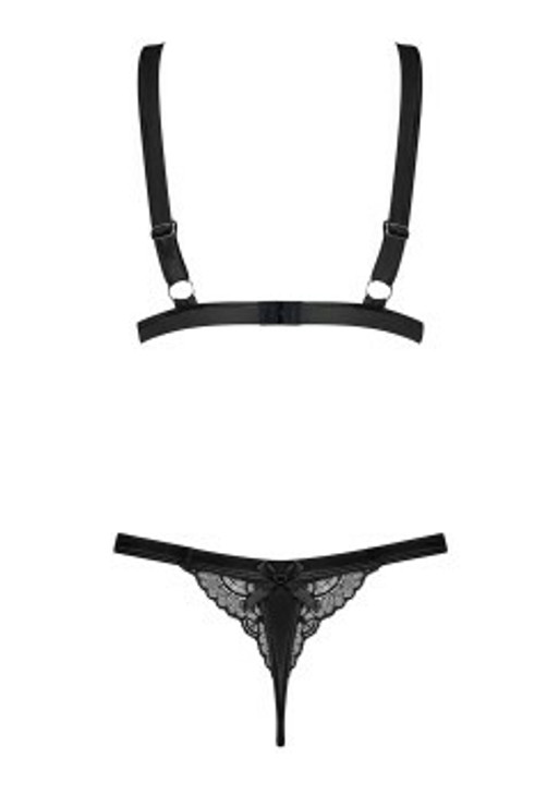 Obsessive Underwire Bra & Panty Black L/XL Large