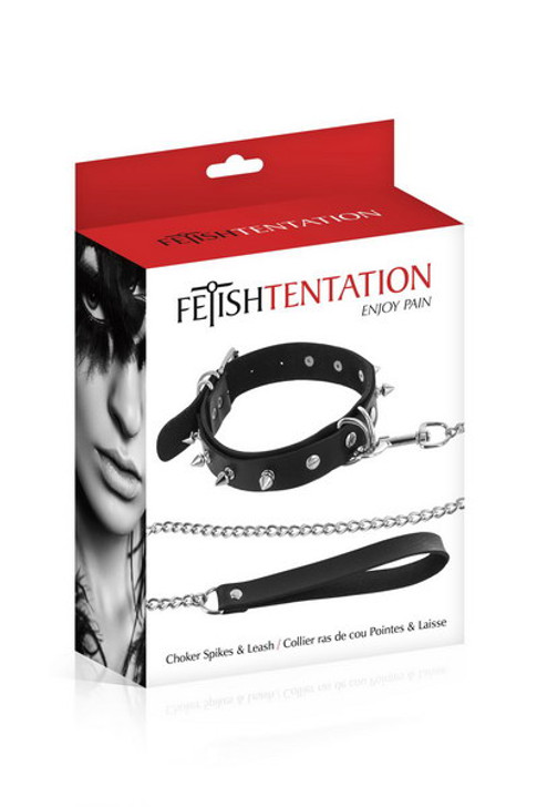 Superb fetish collar with metal spikes Fétish Tentation