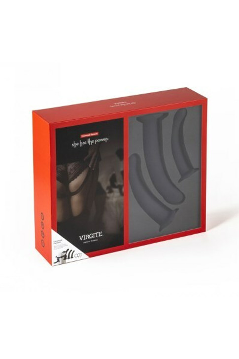 Virgite's universal harness strap-on kit - Sold with 3 dildos of different sizes: S, M and L