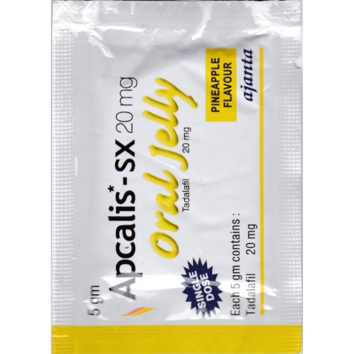 Apcalis Oral Jelly Tadalafil 20mg  (4 week Pack x 7)28 + 6 free 34pcs (Ελληνική Περιγραφή)