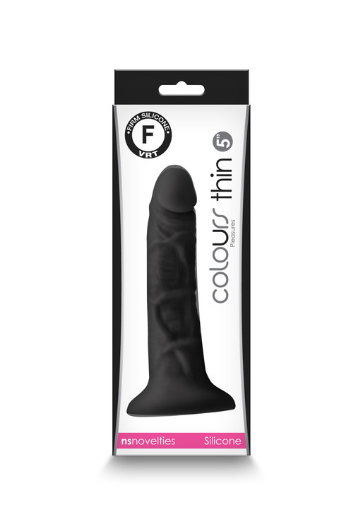 Pleasures Dildo Thin 5 Inch Black