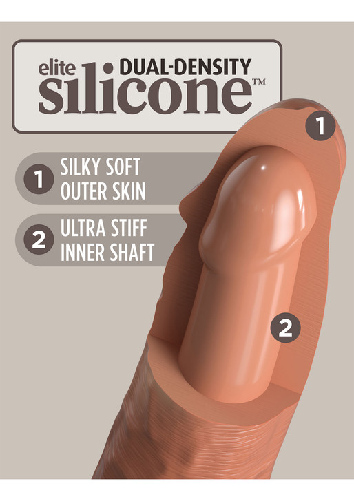 6 Inch 2Density Silicone Cock Caramel