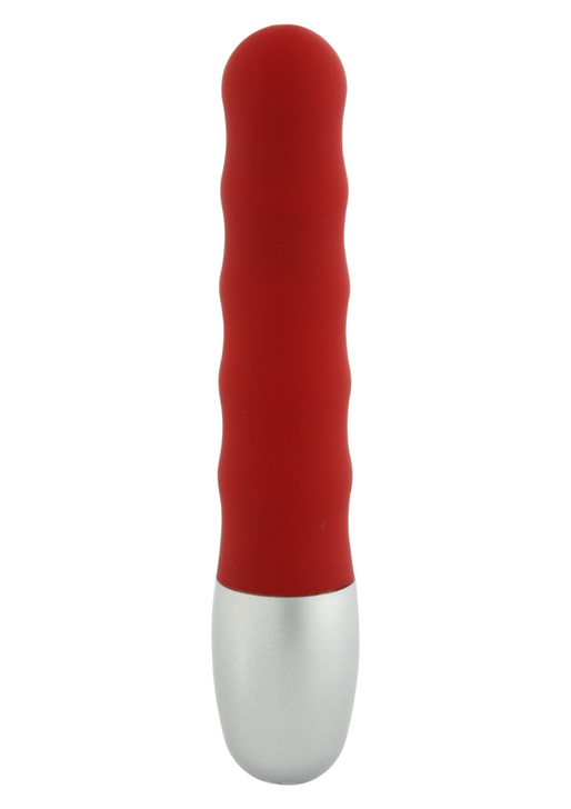 Discretion Ribbed Vibrator Black Red