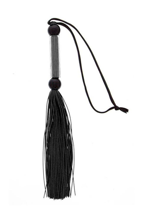 GP Silicone Flogger Whip Black Plastic handle