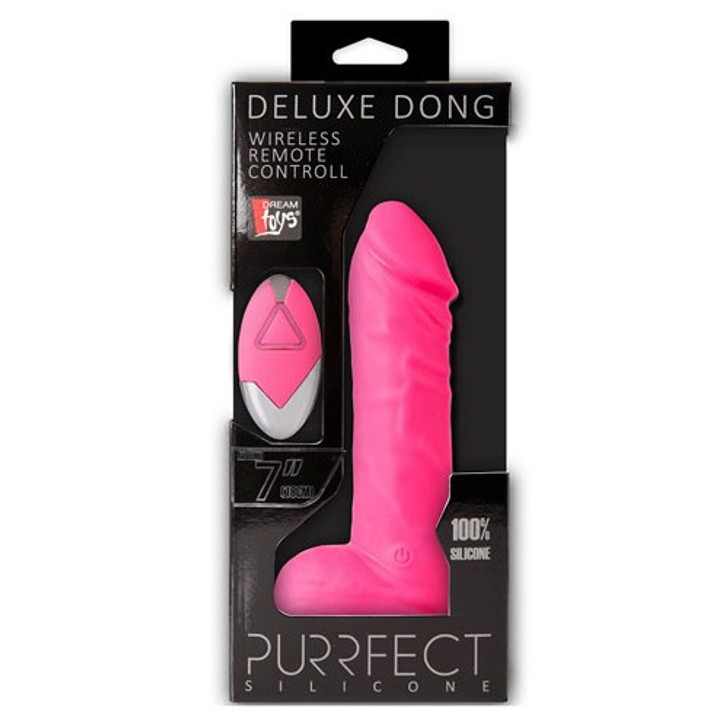 Purrfect Silicone Deluxe Remote Controlled Vibe 7 inch Pink