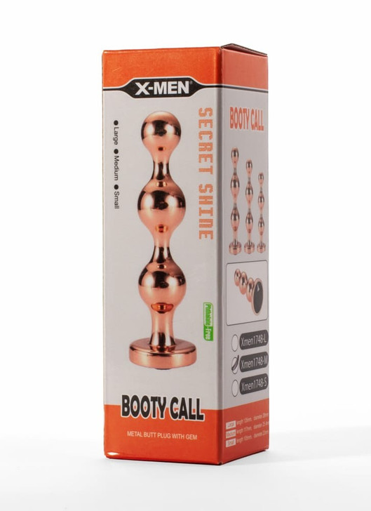 X-Men Secret Shine Booty Call Metal Butt Plug with Gem Gold L