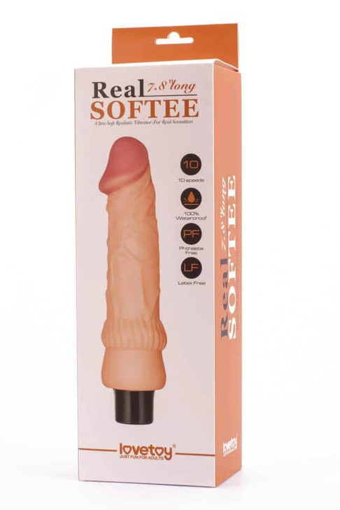 7.8" Real Softee Vibrating Dildo 2