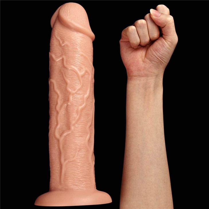 11'' Realistic Long Vibrating Dildo Flesh