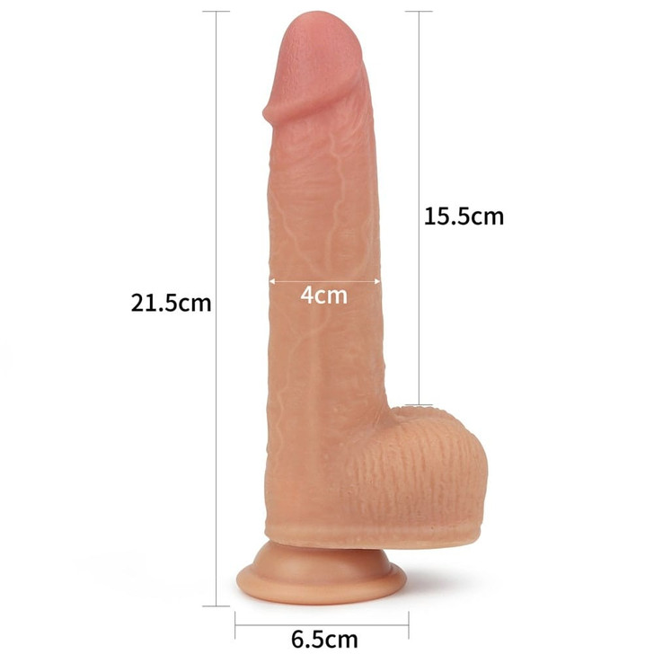 8.5" Dual layered Silicone Rotating Nature Cock Anthony Heating