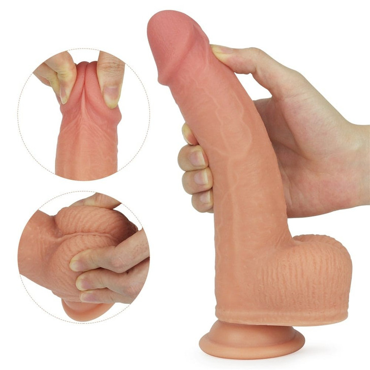 8.5" Dual layered Silicone Rotating Nature Cock Anthony Heating