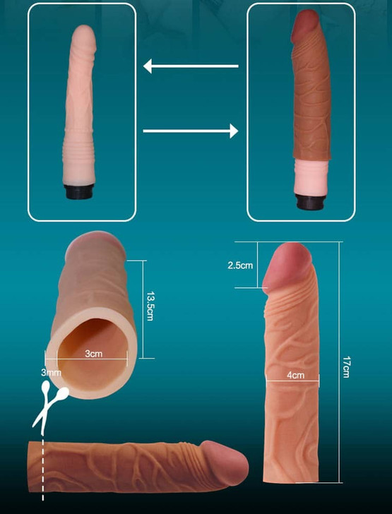 Pleasure X-Tender Penis Sleeve Brown 3  (Add 2 Inches)