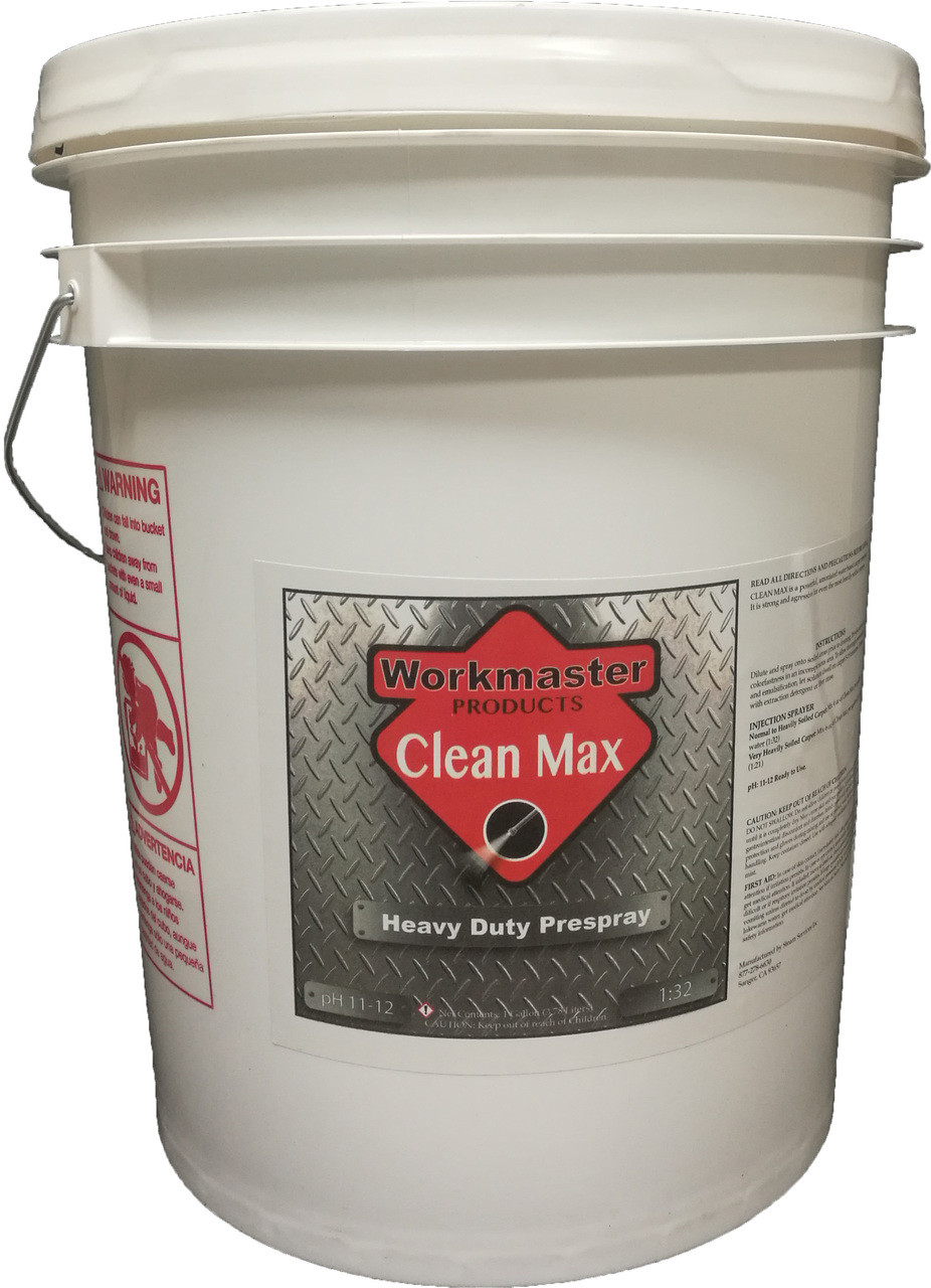 CLEAN MAX - HEAVY DUTY PRESPRAY - 5 GAL, WORKMASTER - Clean Quest Products