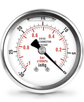 VACUUM GAUGE, BACK MOUNT 