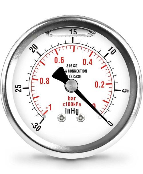 VACUUM GAUGE, BACK MOUNT 