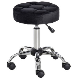 Black Button Tufted Adjustable Rolling Massage Swivel Salon Stool Q280-HAOM5033