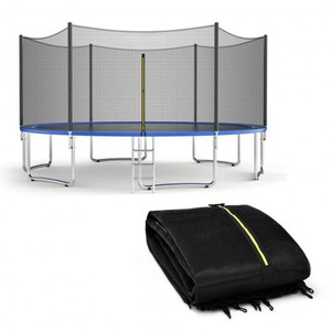 Trampoline Replacement Protection Enclosure Net with Zipper-12 ft - Color: Black - Size: 12 ft D681-TW10020