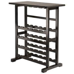 Floor-Standing Dark Espresso Brown 24-Bottle Wine Rack Q280-VDEWR15688681
