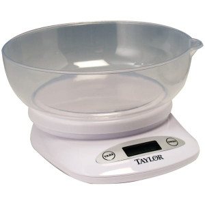 Taylor Precision Products 380444 4.4lb-Capacity Digital Kitchen Scale with Bowl R810-TAP3804
