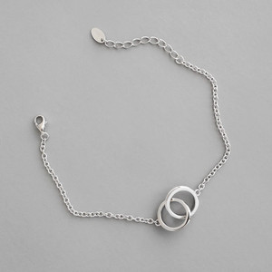 Party Double Loops Curb Chain 925 Sterling Silver Bracelet R866-HFH_572509984175